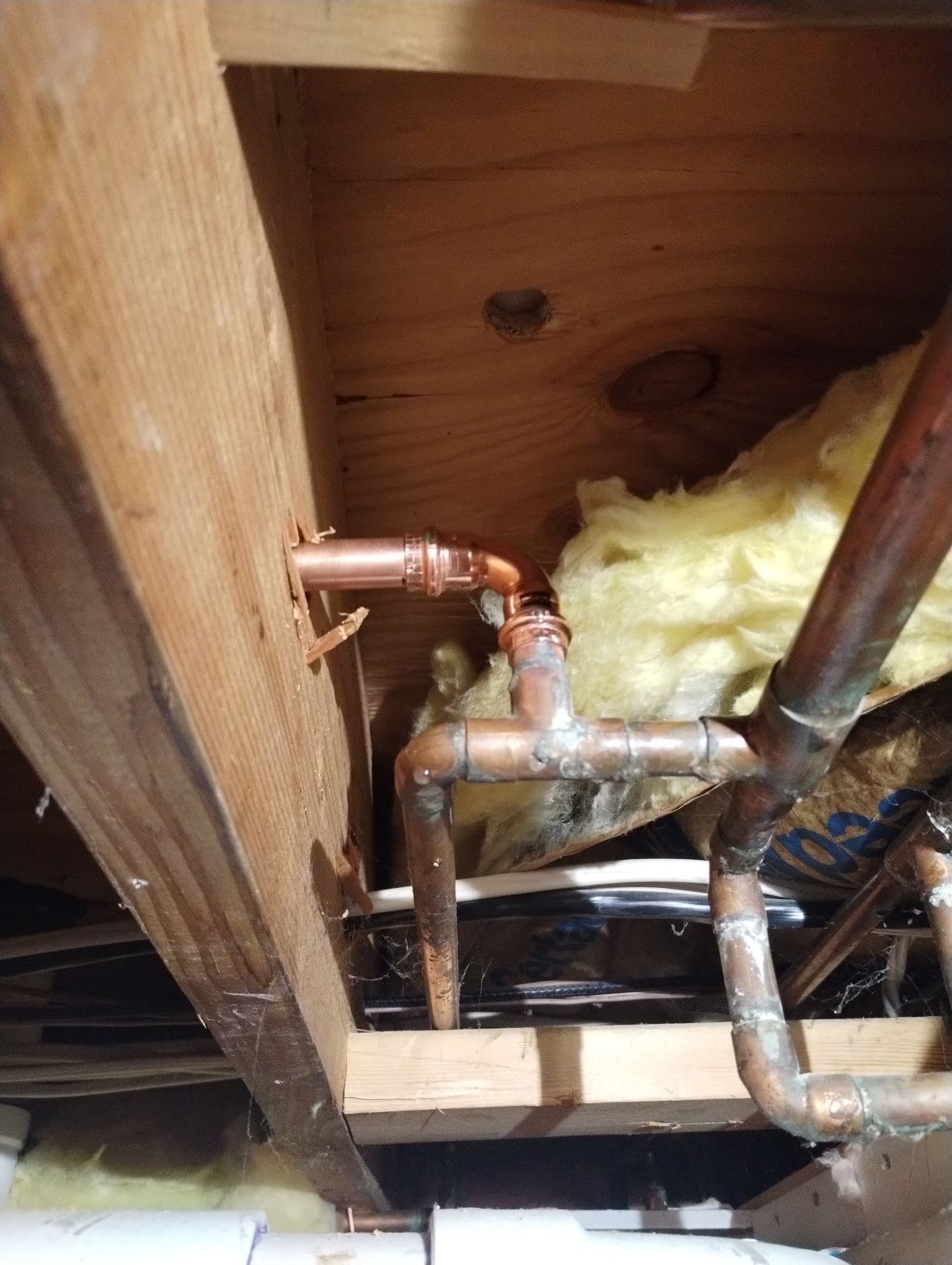 Leaking SharkBite Connection Replaced with Copper Fitting in Greenwood image